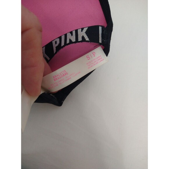 Lot of 2 PINK by Victoria's Secret Size S/P Padded Bra and No Pad Bralette Black - Picture 11 of 15
